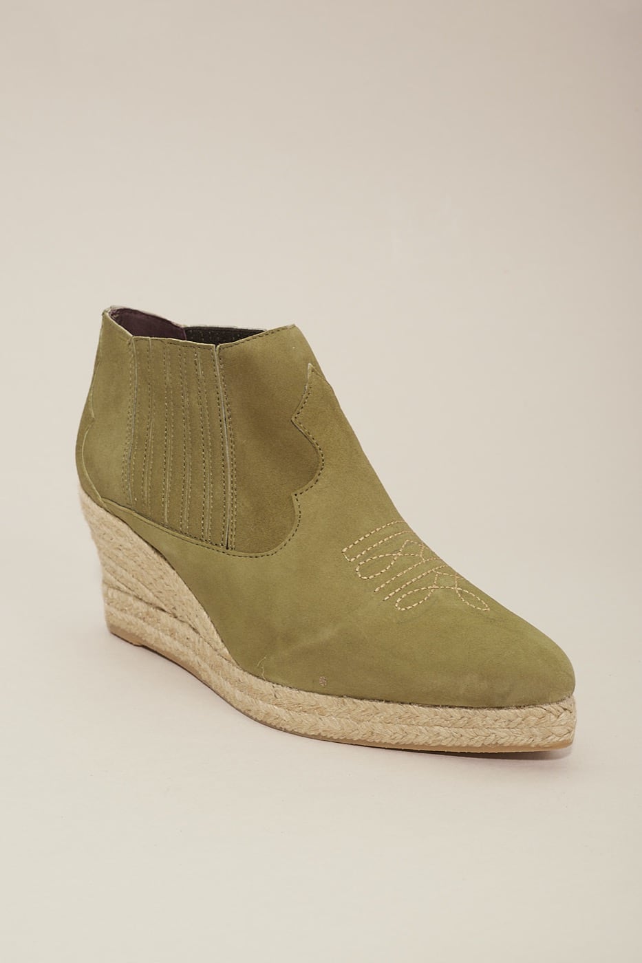 Botín Cowboy Tobillero Verde Kaki